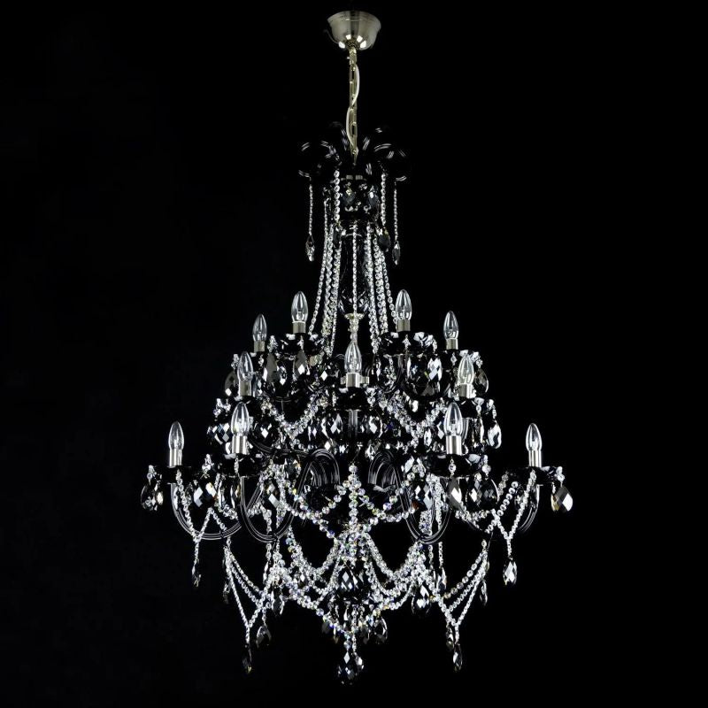 Classical Grandiose Black 18 Light Crystal Chandelier - detail 2
