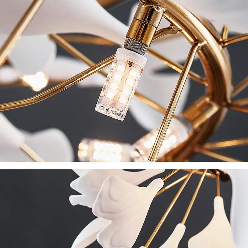 Ceramic Ginkgo Round Chandelier - detail 5