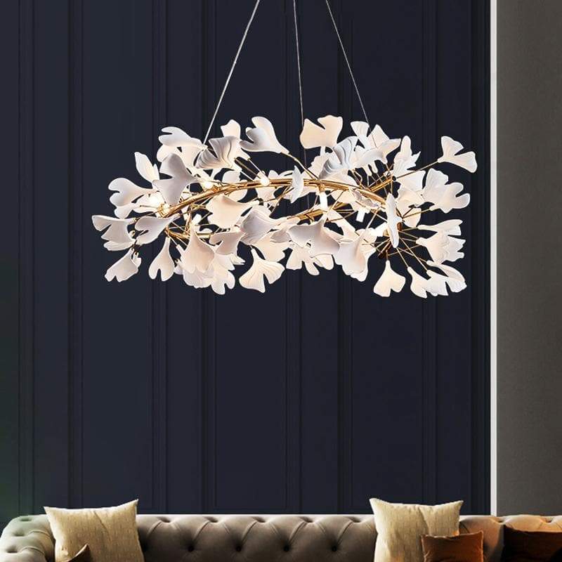 Ceramic Ginkgo Round Chandelier - detail 4