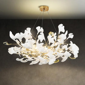 Ceramic Ginkgo Petal Branches-Shaped Chandelier(Round) - product detail 5