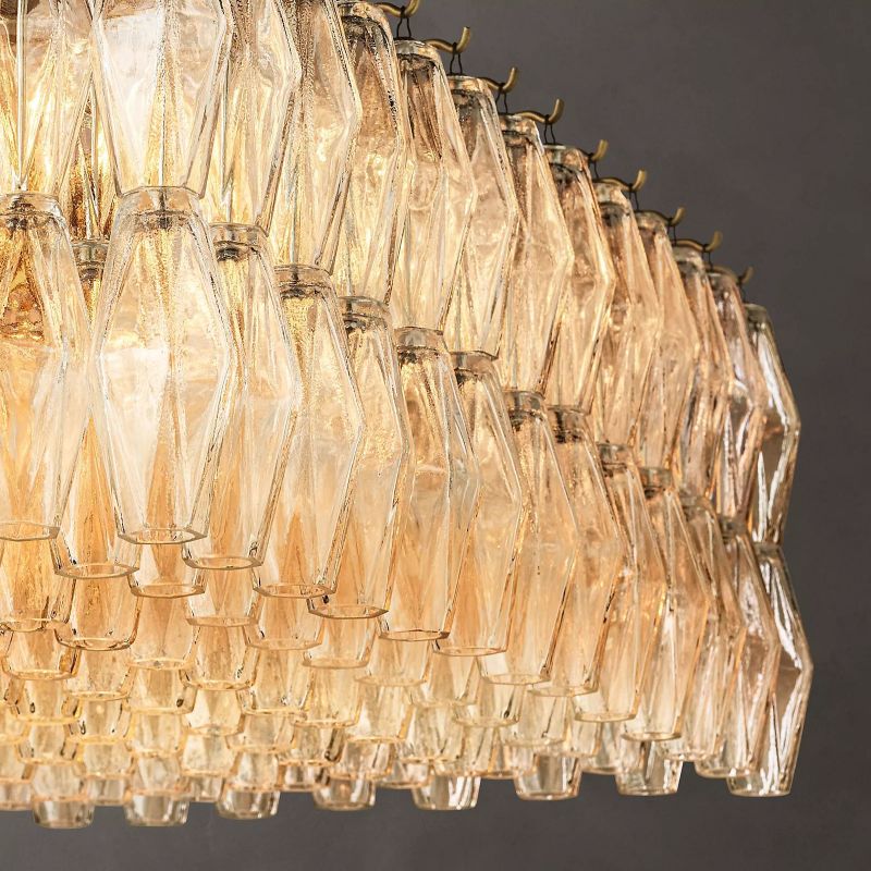 Chara Clear Glass Rectangular Chandelier 74" - detail 3