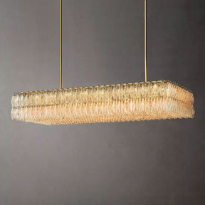 Chara Clear Glass Rectangular Chandelier 74" - detail 4