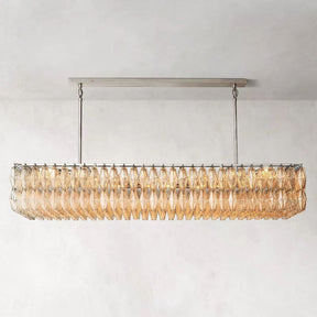 Chara Clear Glass Rectangular Chandelier 74" - detail 2