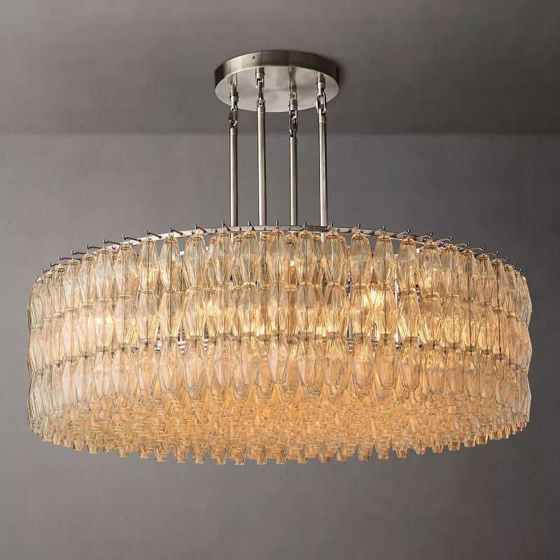 Chara Clear Glass Round Chandelier 62" - detail 2