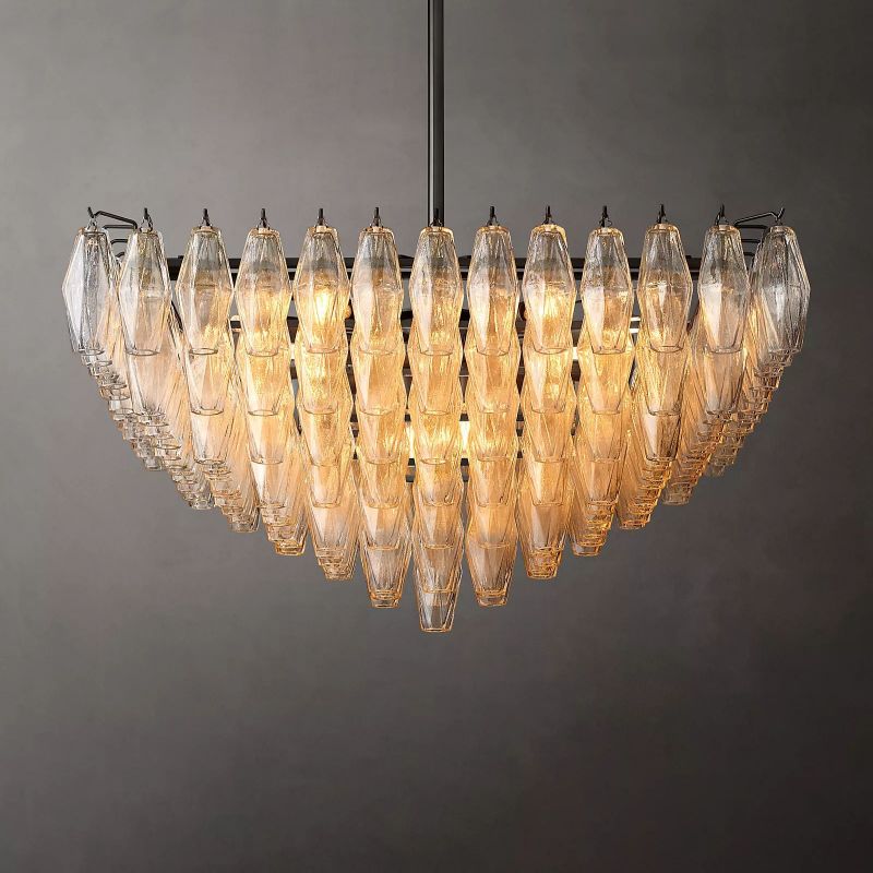 Chara Clear Glass Square Chandelier 32" - detail 5
