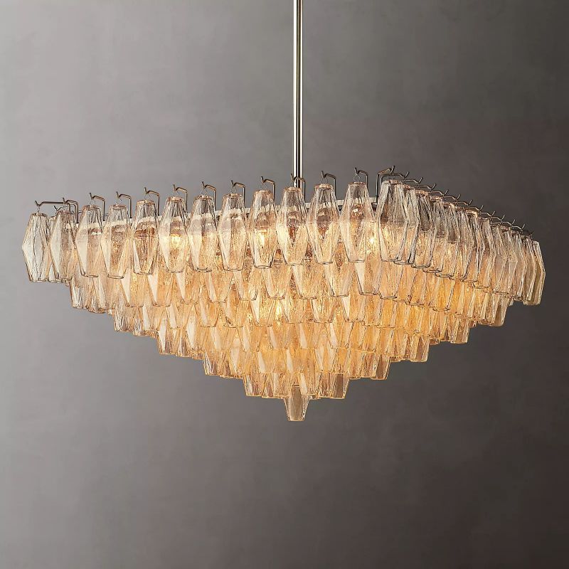 Chara Clear Glass Square Chandelier 32" - detail 3