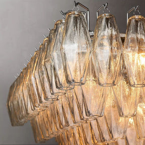 Chara Clear Glass Tiered Rectangular Chandelier 74" - detail 6