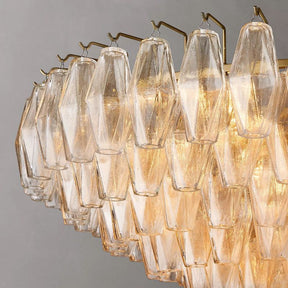 Chara Clear Glass Tiered Round Chandelier 37" - detail 4