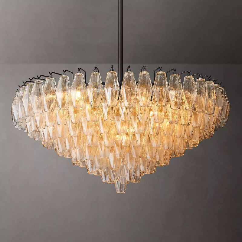 Chara Clear Glass Tiered Round Chandelier 37" - detail 7