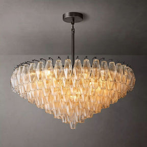 Chara Clear Glass Tiered Round Chandelier 37" - detail 2