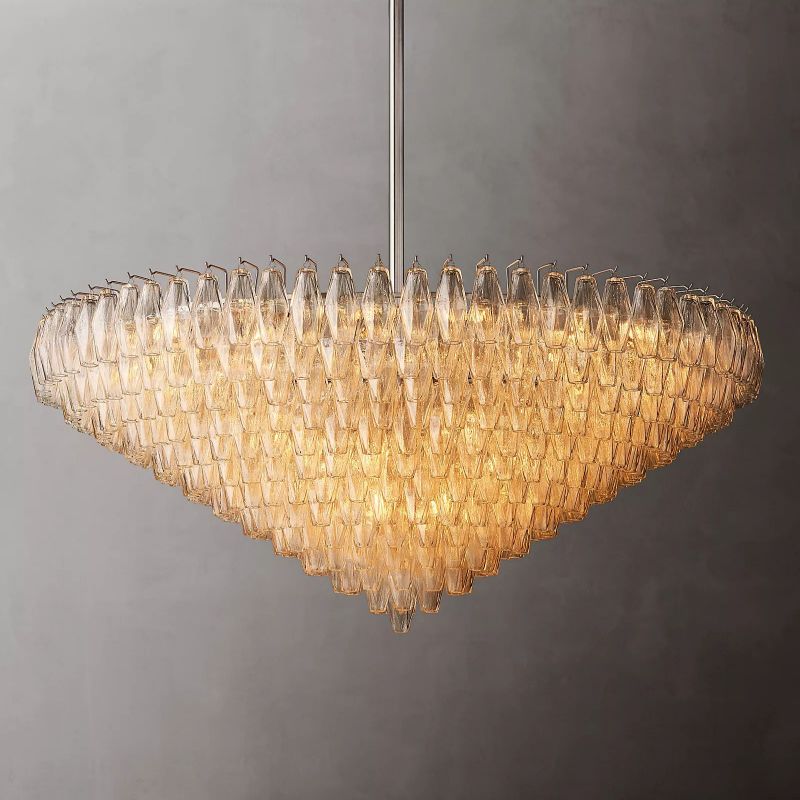 Chara Clear Glass Tiered Round Chandelier 62" - detail 3