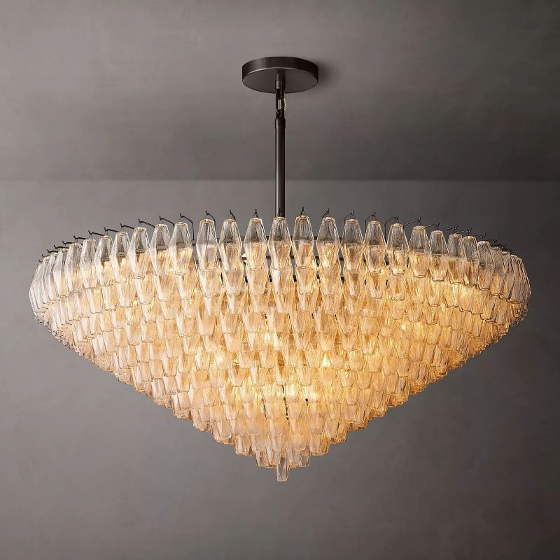 Chara Clear Glass Tiered Round Chandelier 62" - detail 7