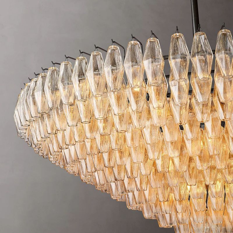 Chara Clear Glass Tiered Round Chandelier 62" - detail 5