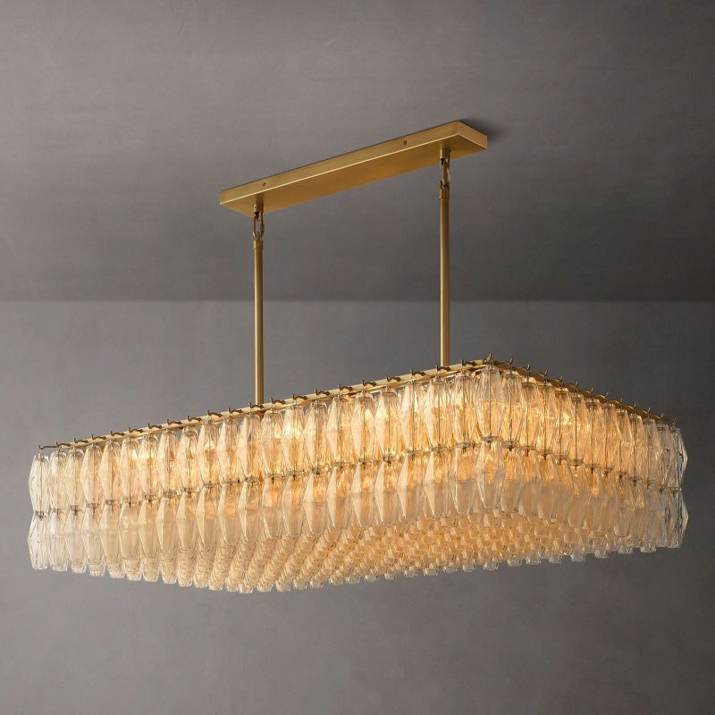 Chara Glass Rectangular Chandelier 54" - detail 5