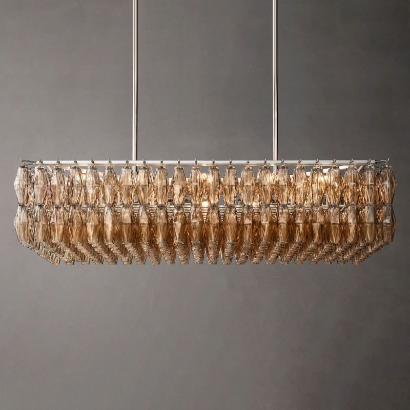 Chara Glass Rectangular Chandelier 54" - detail 4