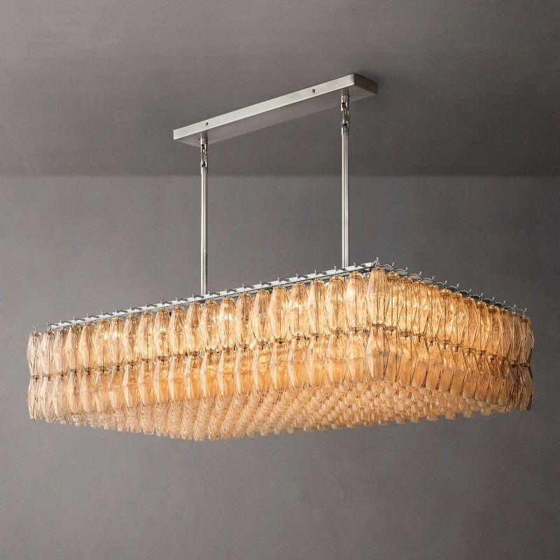 Chara Glass Rectangular Chandelier 54" - detail 7
