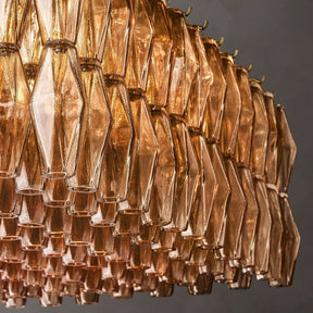 Chara Smoke Glass Rectangular Chandelier 74" - detail 5