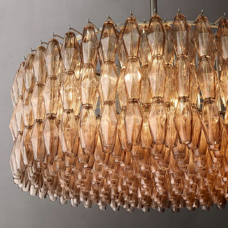 Chara Smoke Glass Round Chandelier 47" - detail 4