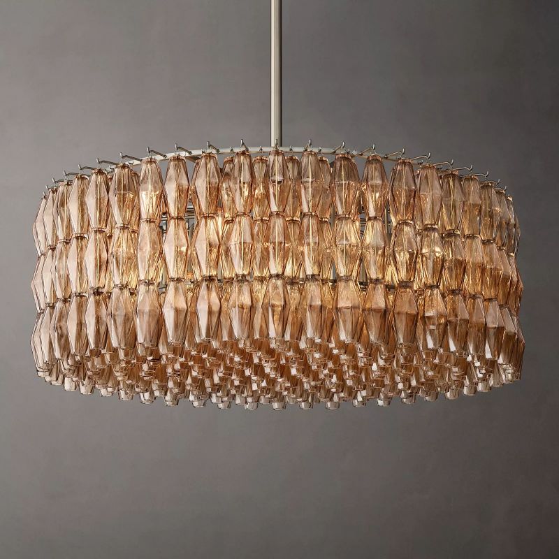 Chara Smoke Glass Round Chandelier 47" - detail 2