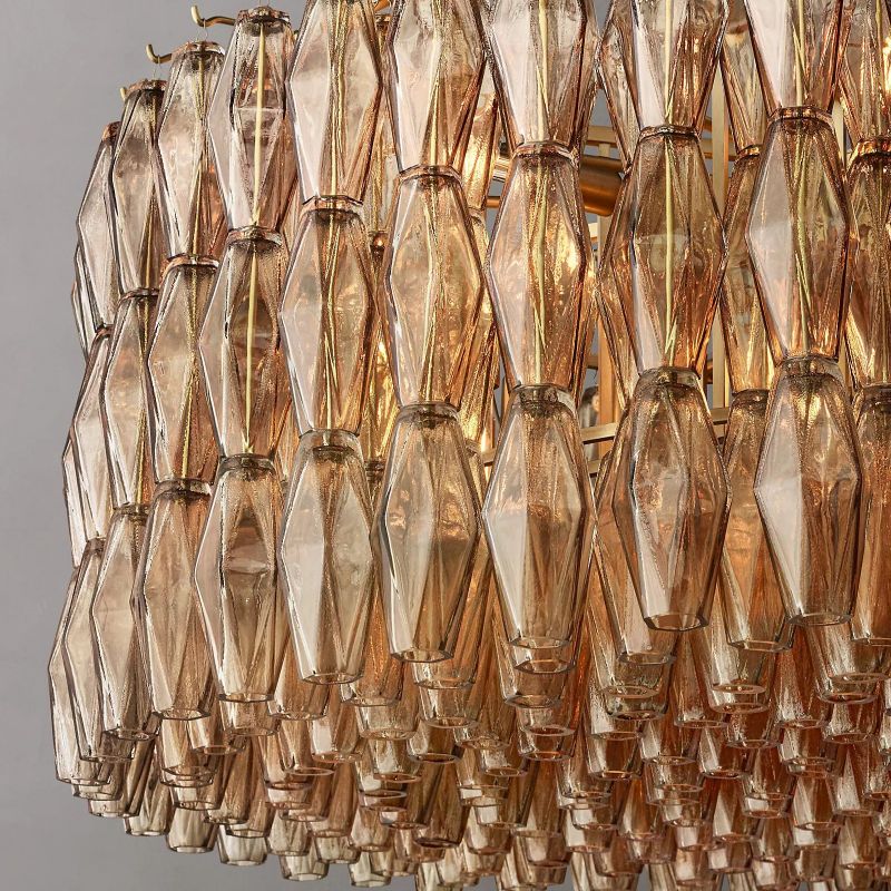 Chara Smoke Glass Round Chandelier 47" - detail 3
