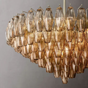 Chara Smoke Glass Tiered Round Chandelier 37" - detail 6