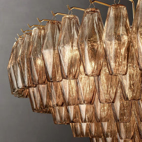 Chara Smoke Glass Tiered Round Chandelier 62" - detail 5
