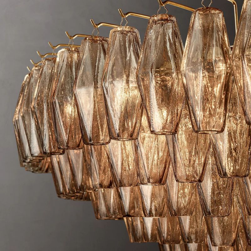 Chara Smoke Glass Tiered Round Chandelier 62" - detail 5