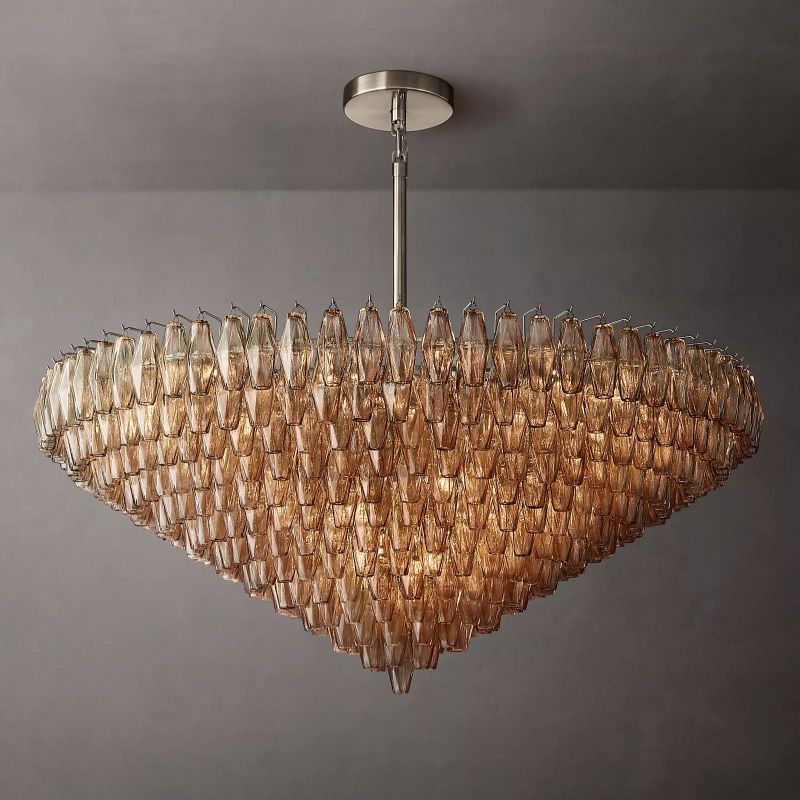 Chara Smoke Glass Tiered Round Chandelier 62" - detail 8