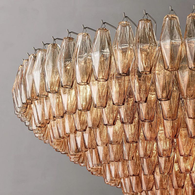 Chara Smoke Glass Tiered Round Chandelier 62" - detail 7