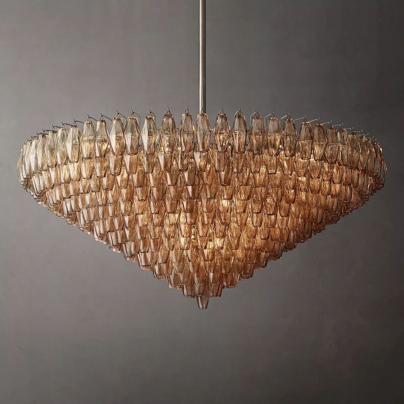 Chara Smoke Glass Tiered Round Chandelier 62" - detail 4