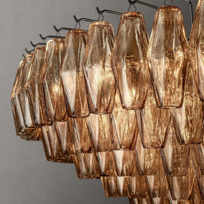 Chara Smoke Glass Tiered Round Chandelier 62" - detail 6