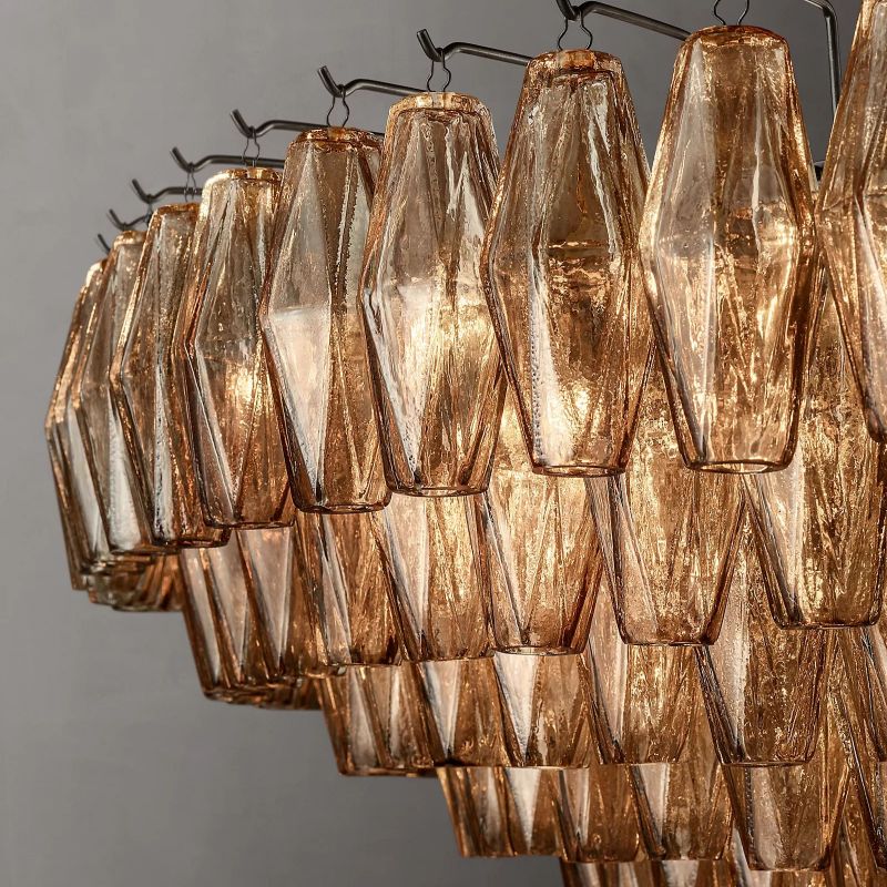 Chara Smoke Glass Tiered Round Chandelier 62" - detail 6