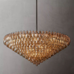 Chara Smoke Glass Tiered Round Chandelier 62" - detail 3