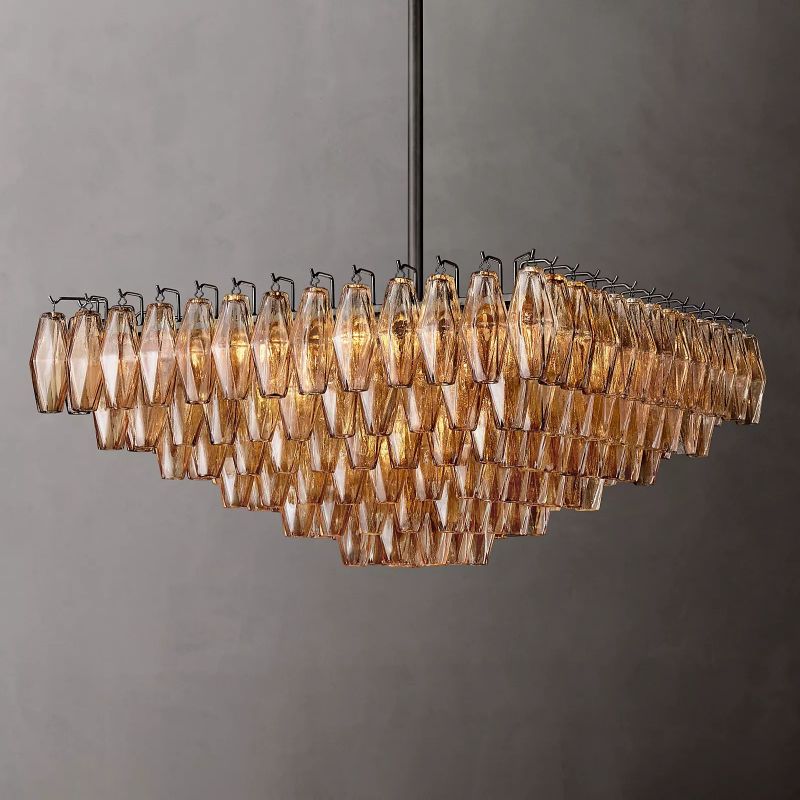 Chara Smoke Glass Square Chandelier 32" - detail 2