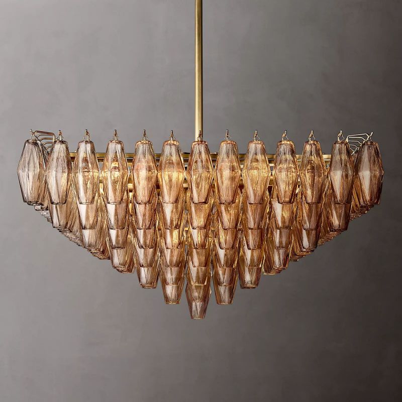Chara Smoke Glass Square Chandelier 32" - detail 4