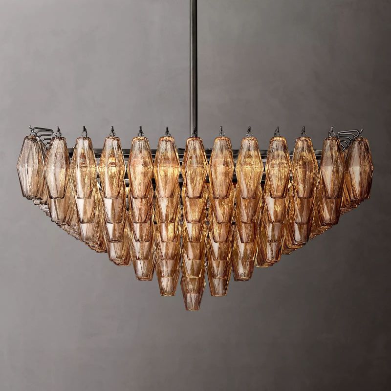 Chara Smoke Glass Square Chandelier 32" - detail 5