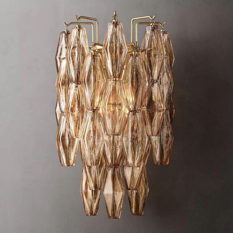 Chara Smoke Glass Short Wall Sconce - detail 4