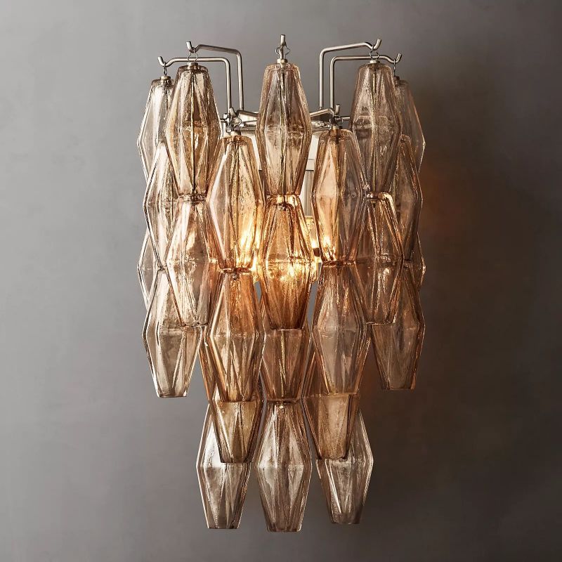 Chara Smoke Glass Short Wall Sconce - detail 6