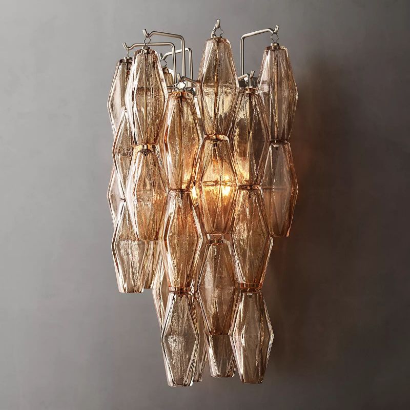 Chara Smoke Glass Short Wall Sconce - detail 3