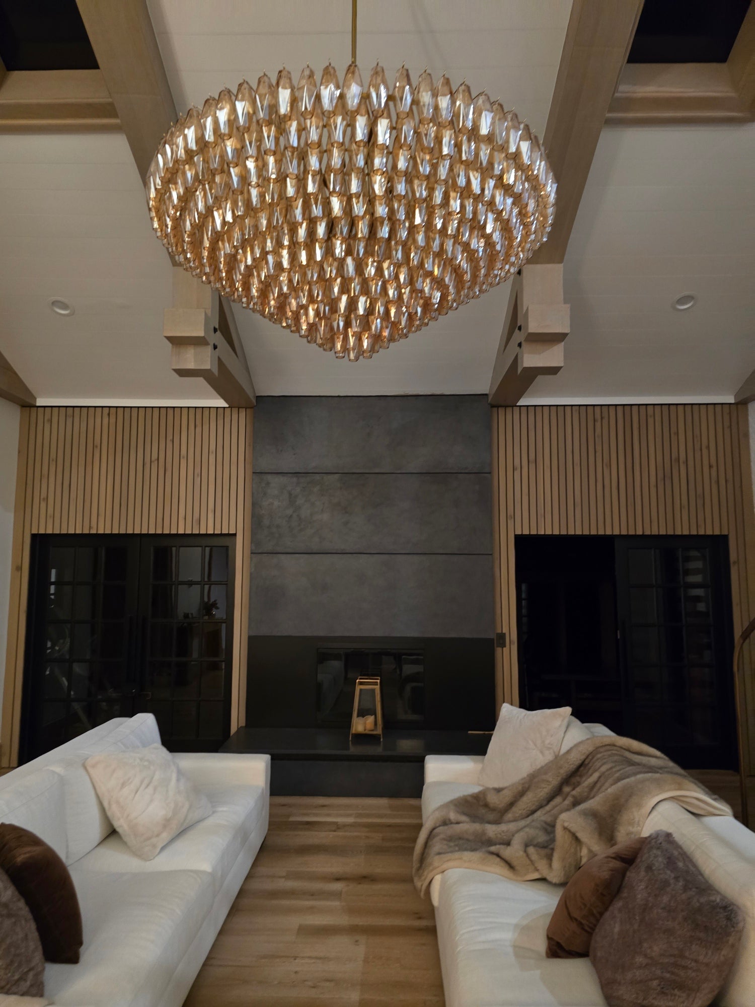 Chara Smoke Glass Tiered Round Chandelier 62" - detail 9