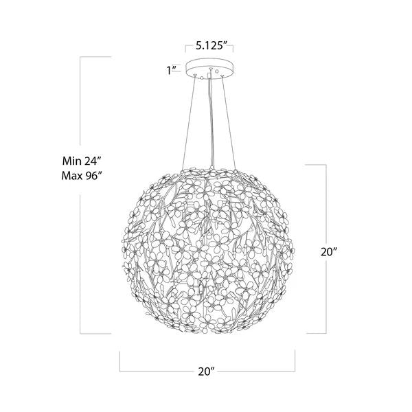 Cherish 6 Lights Spherical Chandelier 20"D - detail 2