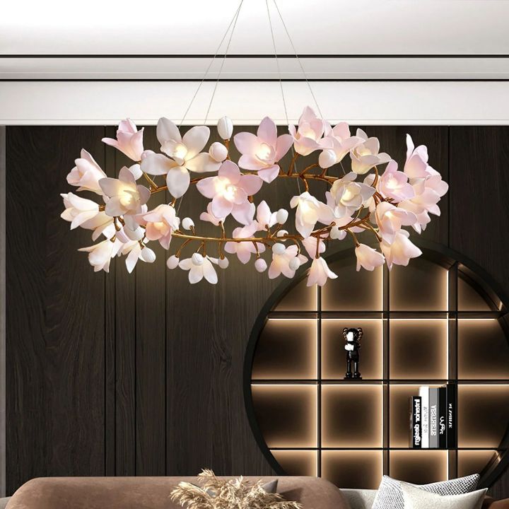 Circular Blossom Ceramic Chandelier - detail 2