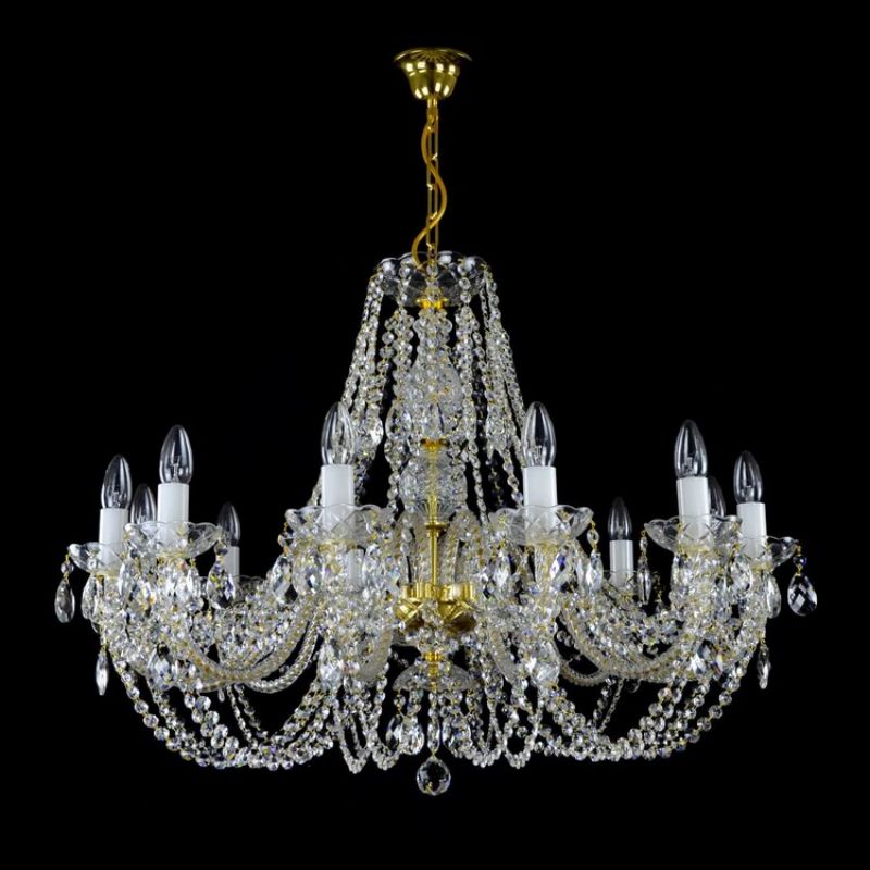 Classical Brillante 12 Light Crystal Glass Chandelier - detail 2