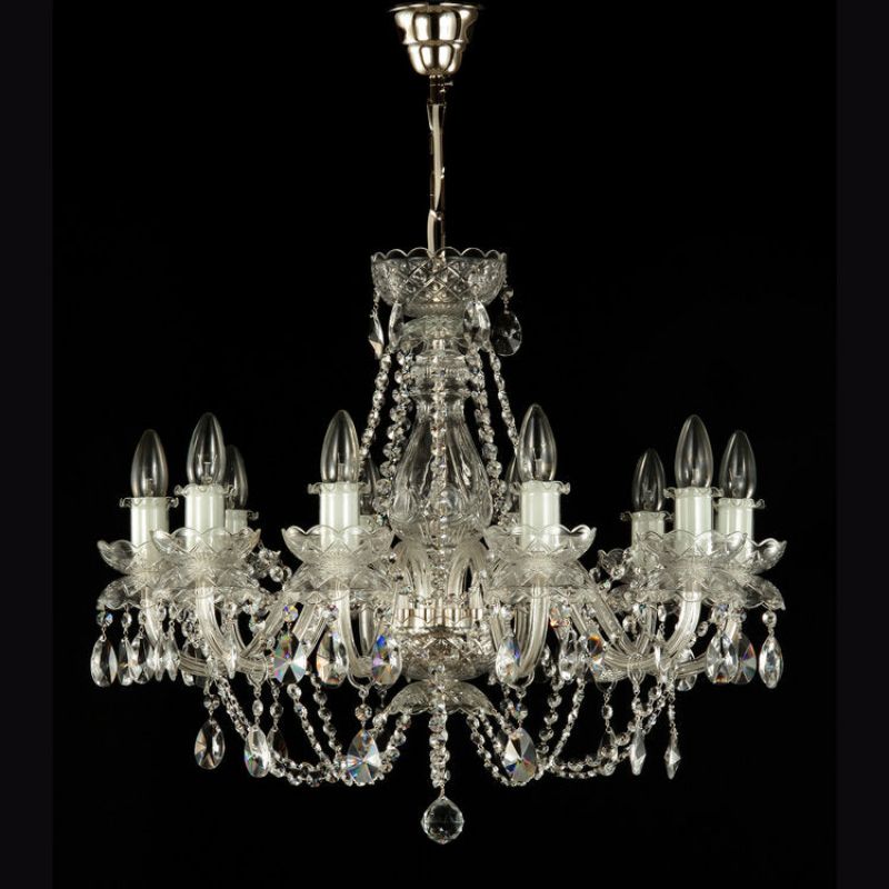 Classical De Luxe 10 Light Crystal Glass Chandelier - detail 2