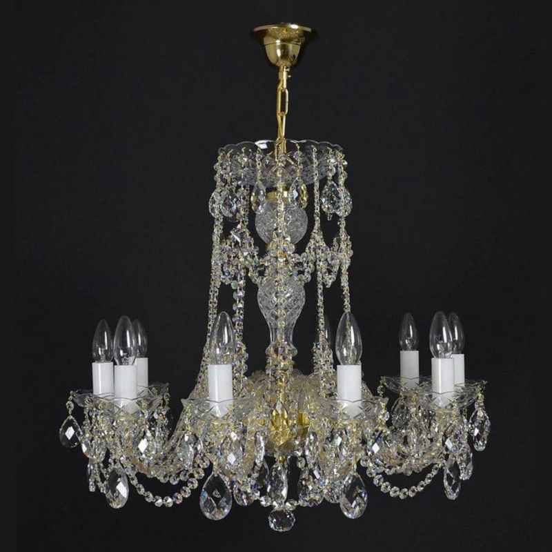 Classical Flammeo 10 Light Crystal Glass Chandelier - detail 2