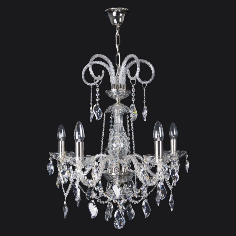 Classical Grandiose 5 Light Crystal Glass Chandelier - detail 2