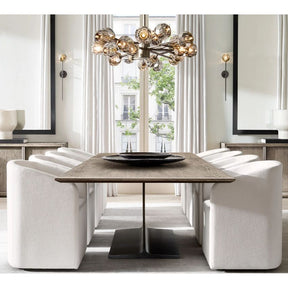 Cristal Glass Round Chandelier 24"