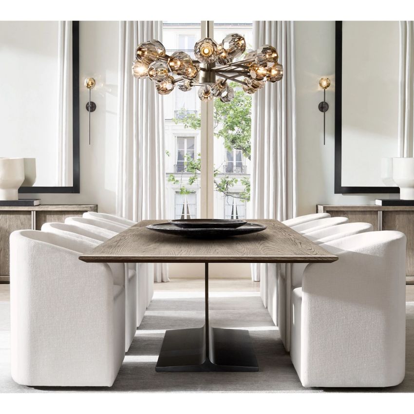 Cristal Glass Round Chandelier 24"