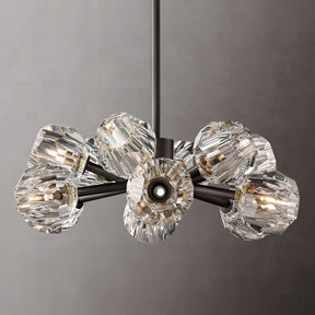 Cristal Glass Round Chandelier 24"