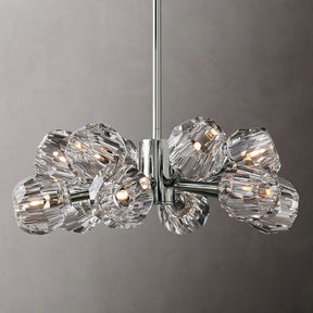 Cristal Glass Round Chandelier 24"